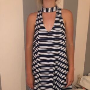 Striped Keyhole Dress